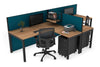 Quadro Square Legs 2 Person Corner Workstation - T Configuration [1400L x 1800W with Cable Scallop] - Thumbnail 103 