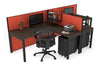 Quadro Square Legs 2 Person Corner Workstation - T Configuration [1400L x 1800W with Cable Scallop] - Thumbnail 53 