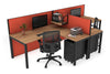 Quadro Square Legs 2 Person Corner Workstation - T Configuration [1400L x 1800W with Cable Scallop] - Thumbnail 46 