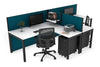 Quadro Square Legs 2 Person Corner Workstation - T Configuration [1400L x 1800W with Cable Scallop] - Thumbnail 89 
