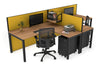 Quadro Square Legs 2 Person Corner Workstation - T Configuration [1400L x 1800W with Cable Scallop] - Thumbnail 47 