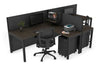 Quadro Square Legs 2 Person Corner Workstation - T Configuration [1400L x 1800W with Cable Scallop] - Thumbnail 112 