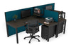 Quadro Square Legs 2 Person Corner Workstation - T Configuration [1400L x 1800W with Cable Scallop] - Thumbnail 110 