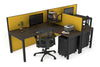 Quadro Square Legs 2 Person Corner Workstation - T Configuration [1400L x 1800W with Cable Scallop] - Thumbnail 54 