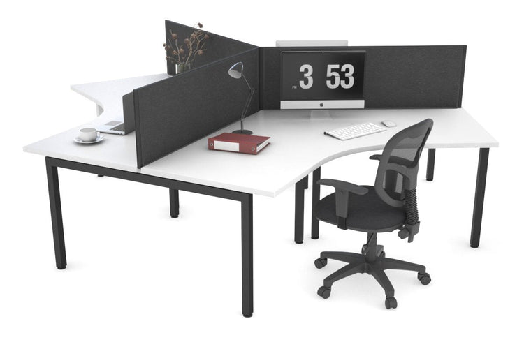 Quadro Square Leg 3 Person 120 Degree Office Workstations Jasonl black leg moody charcoal (500H x 1200W) 
