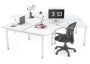 Quadro Square Leg 3 Person 120 Degree Office Workstations Jasonl white leg none 