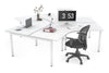 Quadro Square Legs 3 Person 120 Degree Office Workstation - Thumbnail 1 
