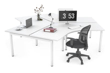  - Quadro Square Leg 3 Person 120 Degree Office Workstations - 1