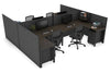 Quadro Square Legs 4 Person Corner Workstation - H Configuration - Black Frame [1400L x 1800W with Cable Scallop] - Thumbnail 55 