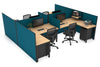 Quadro Square Legs 4 Person Corner Workstation - H Configuration - Black Frame [1400L x 1800W with Cable Scallop] - Thumbnail 24 