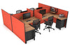 Quadro Square Legs 4 Person Corner Workstation - H Configuration - Black Frame [1400L x 1800W with Cable Scallop] - Thumbnail 32 