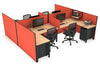Quadro Square Legs 4 Person Corner Workstation - H Configuration - Black Frame [1400L x 1800W with Cable Scallop] - Thumbnail 18 