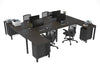 Quadro Square Legs 4 Person Corner Workstation - H Configuration - Black Frame [1400L x 1800W with Cable Scallop] - Thumbnail 43 