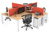 Quadro Square Legs 4 Person Corner Workstation [1400L x 1800W with Cable Scallop] - Thumbnail 37 