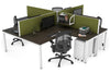 Quadro Square Legs 4 Person Corner Workstation [1400L x 1800W with Cable Scallop] - Thumbnail 53 