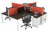 Quadro Square Legs 4 Person Corner Workstation [1400L x 1800W with Cable Scallop] - Thumbnail 51 