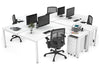 Quadro Square Legs 4 Person Corner Workstation [1400L x 1800W with Cable Scallop] - Thumbnail 29 