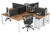 Quadro Square Legs 4 Person Corner Workstation [1400L x 1800W with Cable Scallop] - Thumbnail 49 