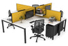Quadro Square Legs 4 Person Corner Workstation [1400L x 1800W with Cable Scallop] - Thumbnail 4 