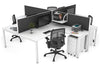 Quadro Square Legs 4 Person Corner Workstation [1400L x 1800W with Cable Scallop] - Thumbnail 35 