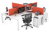 Quadro Square Legs 4 Person Corner Workstation [1400L x 1800W with Cable Scallop] - Thumbnail 30 