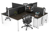 Quadro Square Legs 4 Person Corner Workstation [1400L x 1800W with Cable Scallop] - Thumbnail 56 