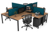 Quadro Square Legs 4 Person Corner Workstation [1400L x 1800W with Cable Scallop] - Thumbnail 19 