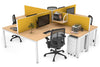 Quadro Square Legs 4 Person Corner Workstation [1400L x 1800W with Cable Scallop] - Thumbnail 38 
