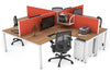 Quadro Square Legs 4 Person Corner Workstation [1400L x 1800W with Cable Scallop] - Thumbnail 44 