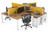 Quadro Square Legs 4 Person Corner Workstation [1400L x 1800W with Cable Scallop] - Thumbnail 45 