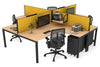 Quadro Square Legs 4 Person Corner Workstation [1400L x 1800W with Cable Scallop] - Thumbnail 10 