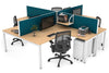 Quadro Square Legs 4 Person Corner Workstation [1400L x 1800W with Cable Scallop] - Thumbnail 40 