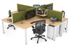 Quadro Square Legs 4 Person Corner Workstation [1400L x 1800W with Cable Scallop] - Thumbnail 39 