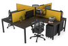 Quadro Square Legs 4 Person Corner Workstation [1400L x 1800W with Cable Scallop] - Thumbnail 24 