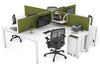 Quadro Square Legs 4 Person Corner Workstation [1400L x 1800W with Cable Scallop] - Thumbnail 32 
