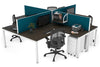 Quadro Square Legs 4 Person Corner Workstation [1400L x 1800W with Cable Scallop] - Thumbnail 54 