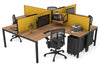 Quadro Square Legs 4 Person Corner Workstation [1400L x 1800W with Cable Scallop] - Thumbnail 17 