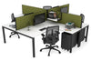 Quadro Square Legs 4 Person Corner Workstation [1400L x 1800W with Cable Scallop] - Thumbnail 5 