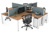 Quadro Square Legs 4 Person Corner Workstation [1400L x 1800W with Cable Scallop] - Thumbnail 48 