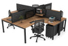 Quadro Square Legs 4 Person Corner Workstation [1400L x 1800W with Cable Scallop] - Thumbnail 21 