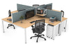 Quadro Square Legs 4 Person Corner Workstation [1400L x 1800W with Cable Scallop] - Thumbnail 41 