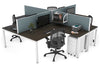 Quadro Square Legs 4 Person Corner Workstation [1400L x 1800W with Cable Scallop] - Thumbnail 55 