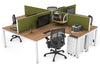 Quadro Square Legs 4 Person Corner Workstation [1400L x 1800W with Cable Scallop] - Thumbnail 46 