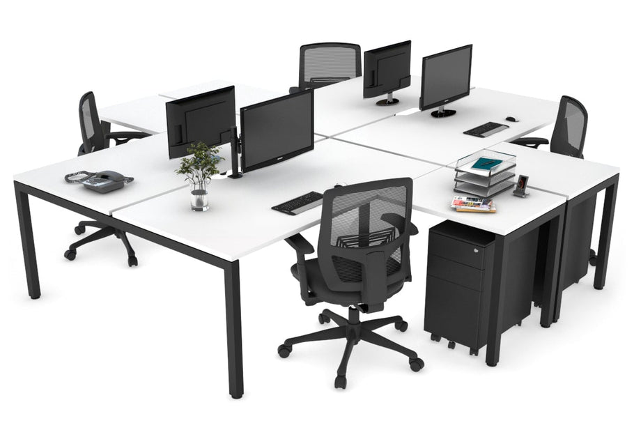 Environmental image of Quadro Square Legs 4 Person Corner Workstation [1400L x 1800W with Cable Scallop]