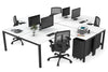 Quadro Square Legs 4 Person Corner Workstation [1400L x 1800W with Cable Scallop] - Thumbnail 2 
