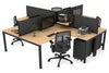 Quadro Square Legs 4 Person Corner Workstation [1400L x 1800W with Cable Scallop] - Thumbnail 14 