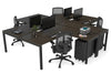 Quadro Square Legs 4 Person Corner Workstation [1400L x 1800W with Cable Scallop] - Thumbnail 22 