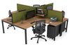 Quadro Square Legs 4 Person Corner Workstation [1400L x 1800W with Cable Scallop] - Thumbnail 18 