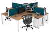 Quadro Square Legs 4 Person Corner Workstation [1400L x 1800W with Cable Scallop] - Thumbnail 47 