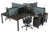 Quadro Square Legs 4 Person Corner Workstation [1400L x 1800W with Cable Scallop] - Thumbnail 27 
